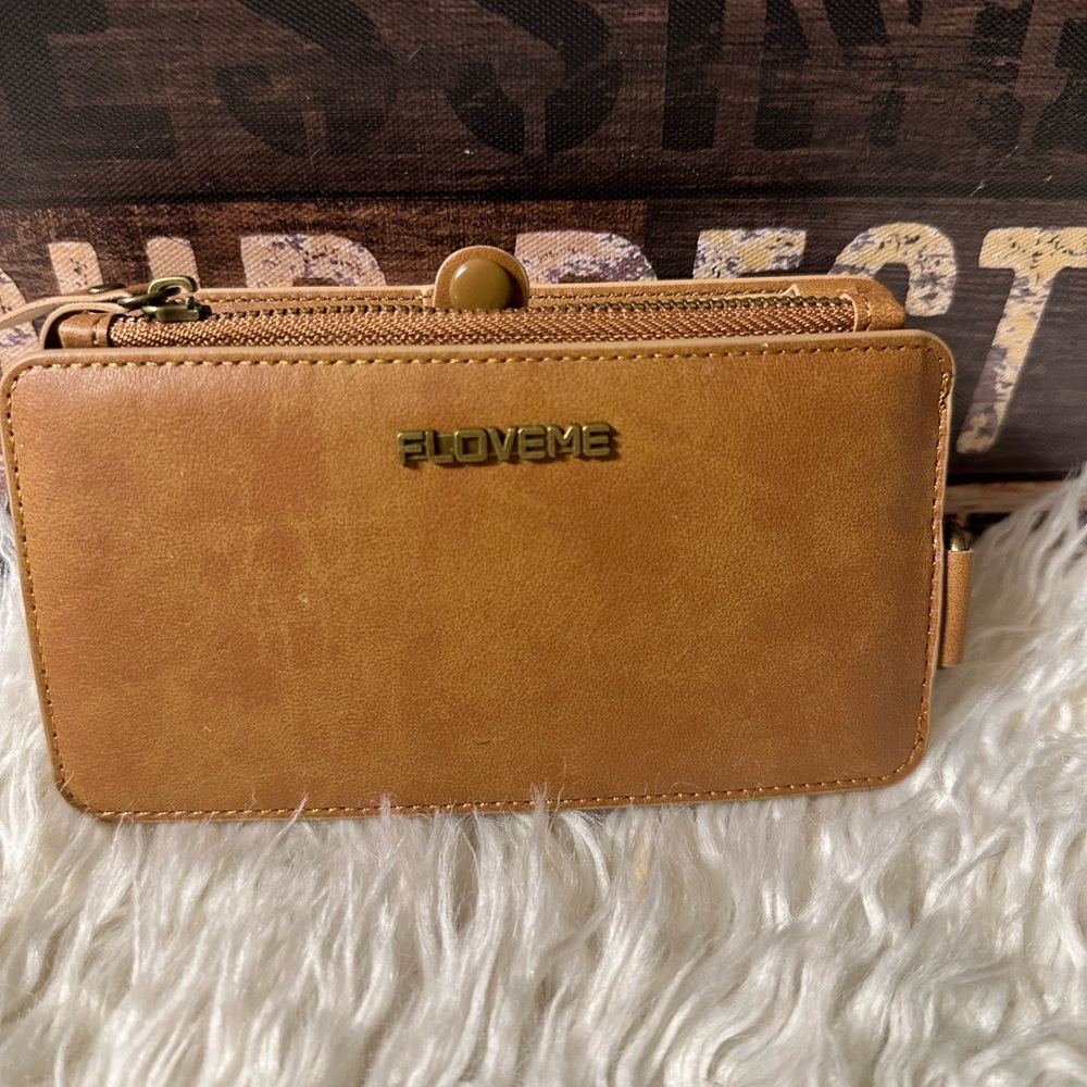 New Brown “ Floveme” iPhone X Wallet Phone Holder Case